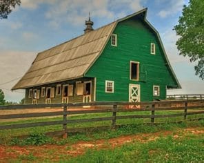 Green Barn Paint By Numbers - Numeral Paint Kit