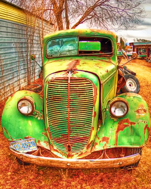 Green Farm Truck paint by numbers