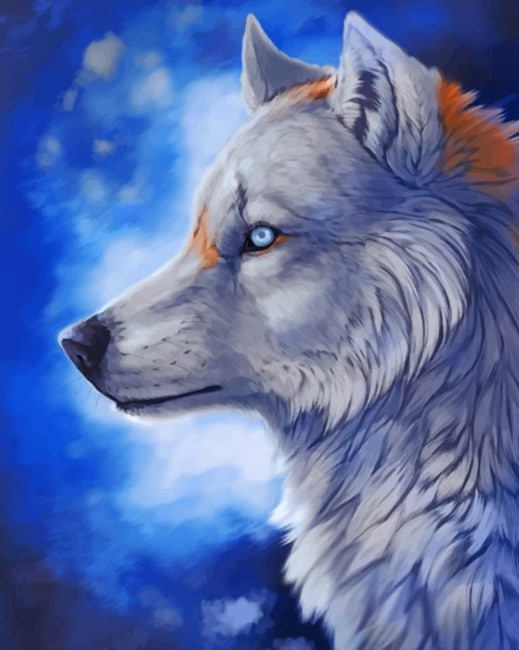 Grey Wolf paint by numbers