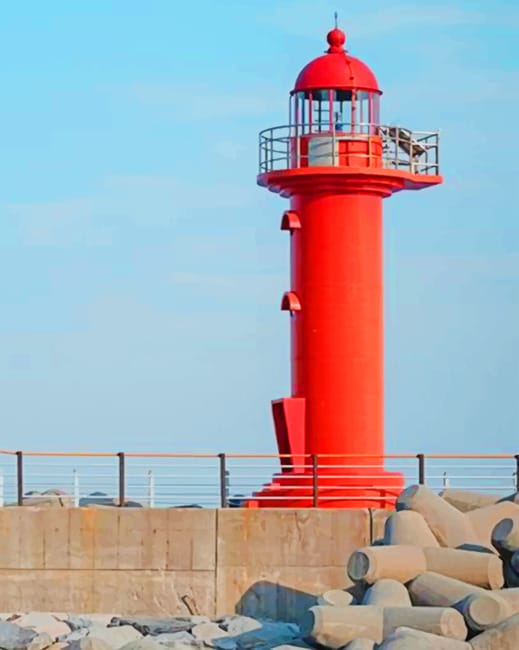 Jeju Red Lighthouse Paint By Numbers