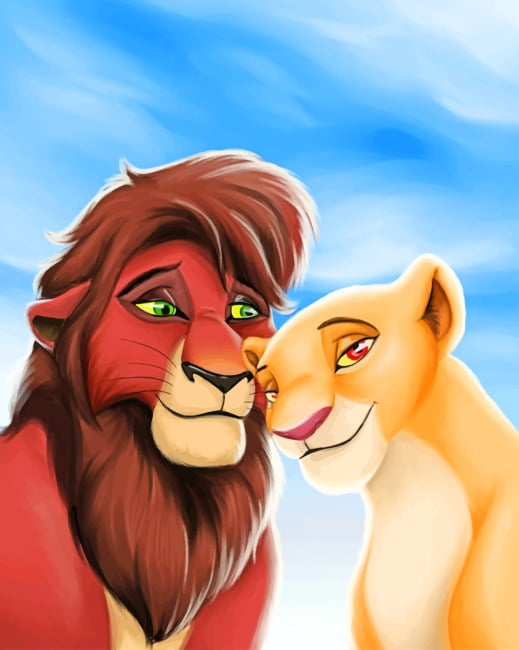 lion king drawings kovu and kiara