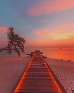 Maldives At Sunset Paint By Numbers