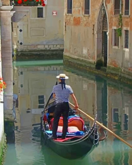 Man Rowing Gondola Paint By Numbers