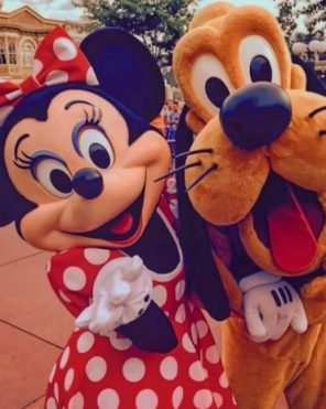 Minnie Mouse And Pluto Paint By Numbers
