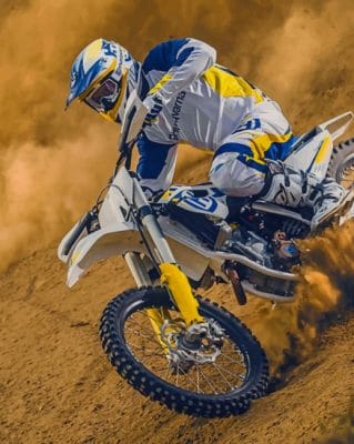 Dirt Bike Rider Paint By Numbers - Numeral Paint Kit