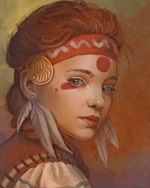 Vintage Native Girl paint by numbers