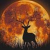 Moonlight Deer Silhouette Paint By Numbers