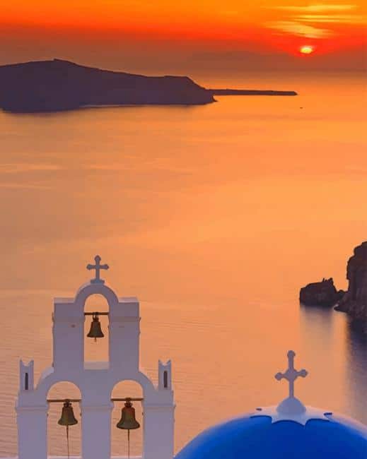 Oia Santorini Greece Church - NEW Paint By Numbers - Numeral Paint