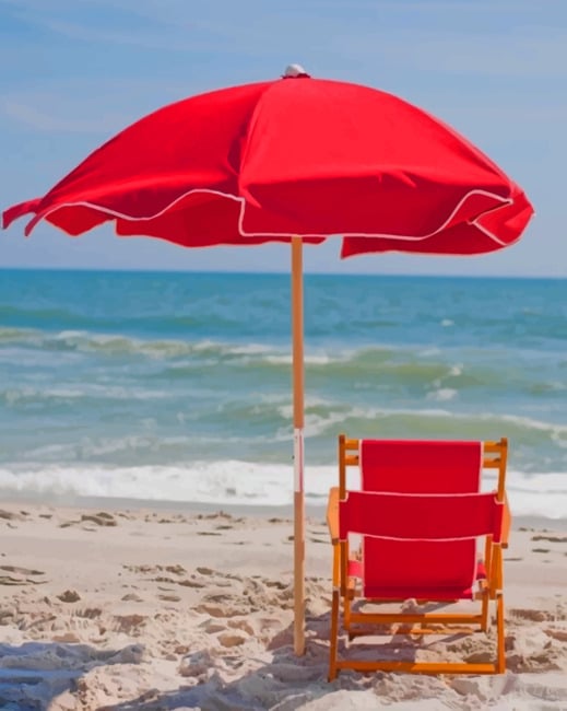 Beach Chair And Umbrella Paint By Numbers