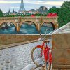 Red Bike In Paris Paint by numbers