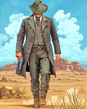 Red dead Redemption Two Gunslinger paint by numbers
