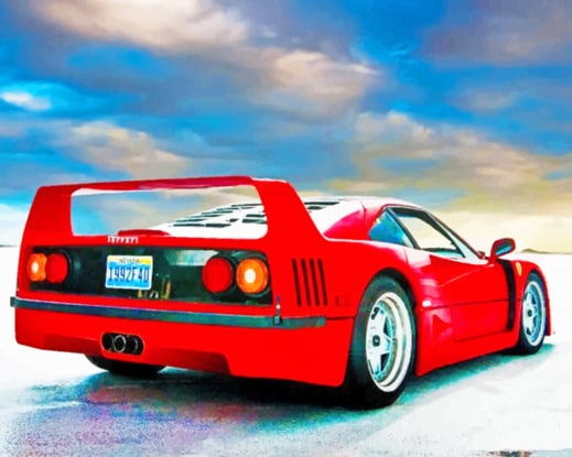 Red Ferrari Paint By Numbers - Numeral Paint Kit