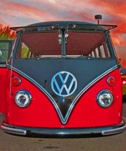 Red Volkswagen Van Paint By Numbers