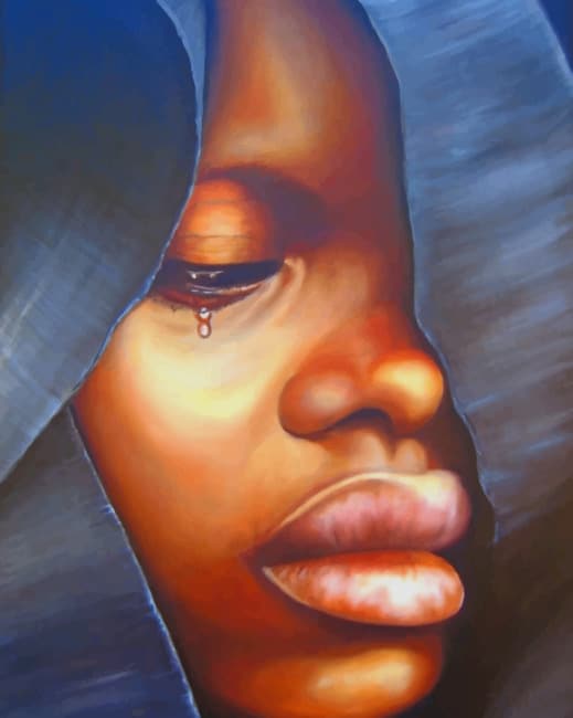 African Girl Crying Paint By Numbers