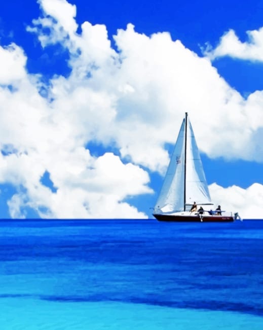 Sail Boat On The Sea Paint By Numbers