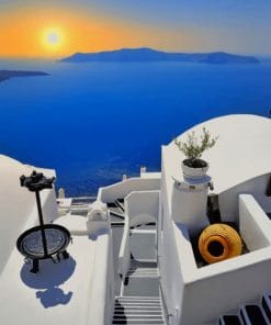 Santorini Sunrise View Paint By Numbers