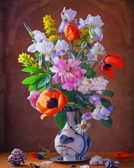 Spring Flowers Vase Paint By Numbers
