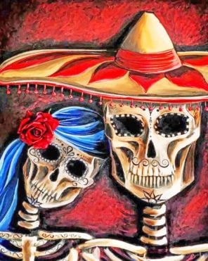Sugar Skulls Couple Paint By Numbers