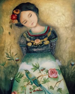 Sleepy Asian Girl paint by numbers