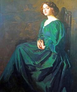 Thomas Edwin Mostyn The Green Gown Paint by numbers