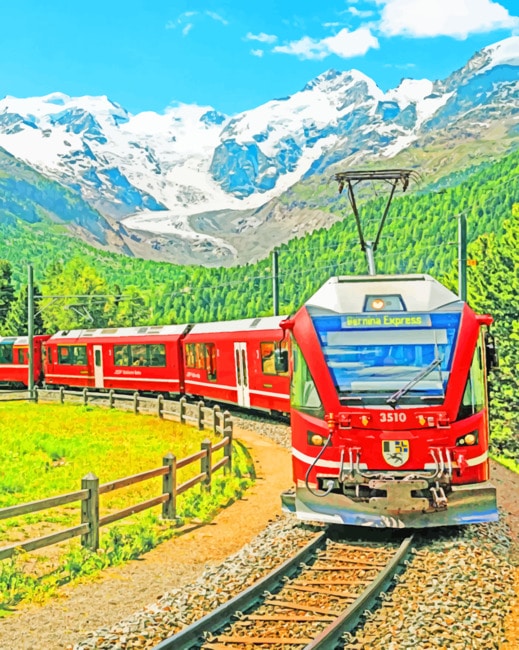 Switzerland Train Railway Paint By Numbers