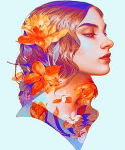 Floral Girl Paint By Numbers