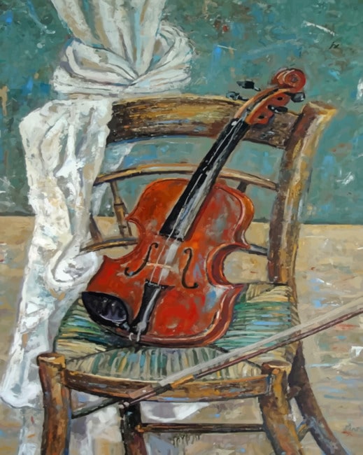 Violin On Chair Paint By Numbers