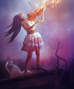 Violinist And Cat Paint By Numbers