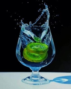 Kiwifruit In Water Glass Paint by numbers