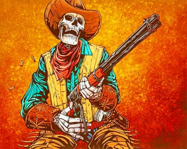 Western Skull Cowboy paint by numbers