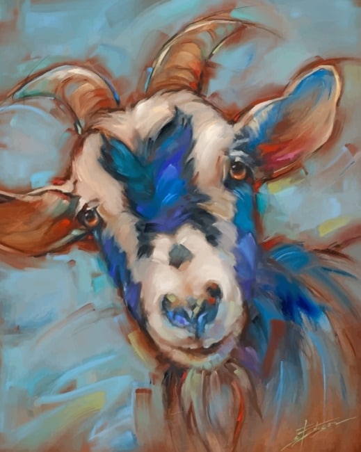 White And Blue Goat Paint By Numbers