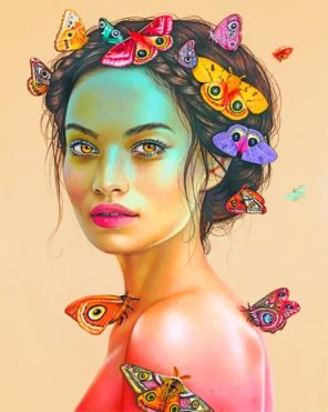 Woman And Butterflies paint by numbers