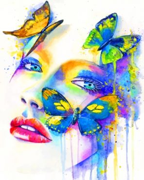 Woman And Butterflies Paint By Numbers