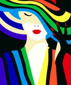 Colorful Woman Illustration NEW Paint By Numbers - Numeral Paint Kit