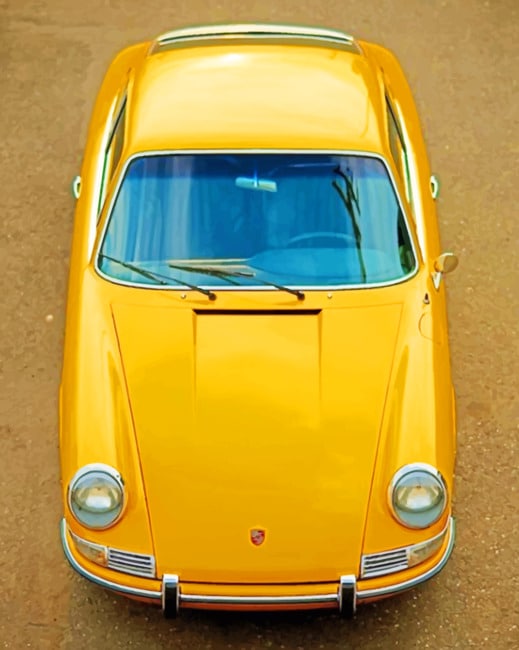 Yellow Porsche paint by numbers