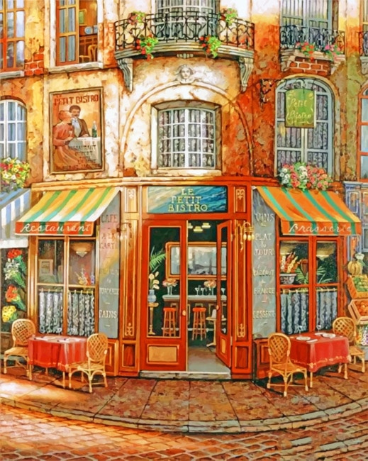 Vintage Coffee Shop Paint By Numbers