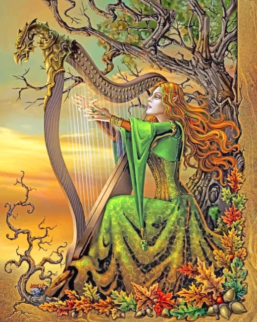 Celtic Harp Player Paint By Numbers