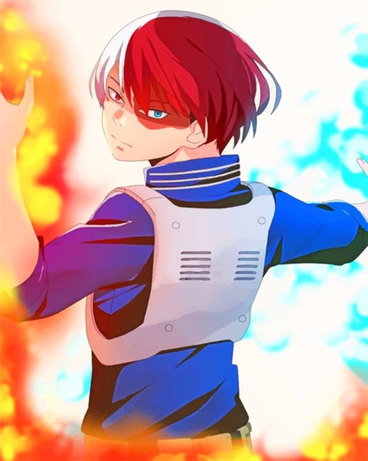 Fire And Ice Shoto Todoroki - Anime Paint By Number - Numeral Paint