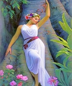 Girl Laying On A Tree paint by numbers