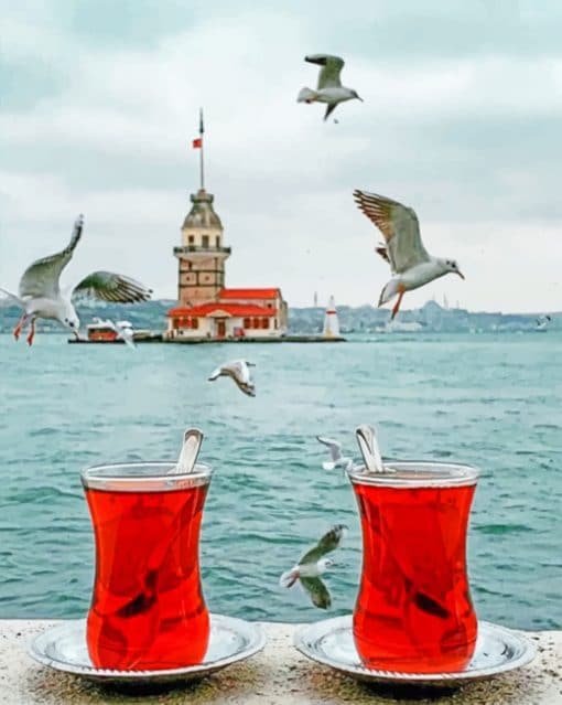 Istanbul's Red Tea - Cities Paint By Number - Numeral Paint