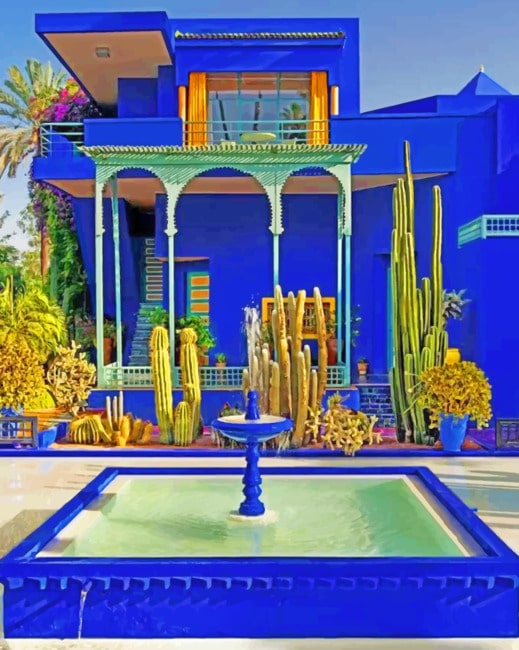 Jardin Majorelle Marrakesh paint by numbers