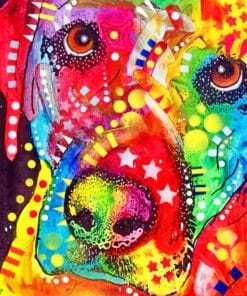 Abstract Colorful Dog Paint By Numbers