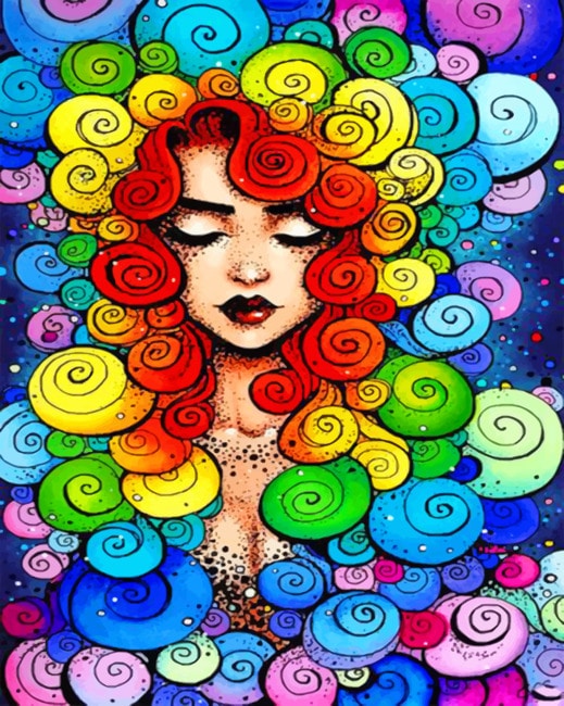 Colorful Girl Paint By Numbers