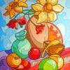 Flowers Vase And Apples Paint By Numbers