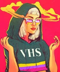 Illustration Cool Girl Paint By Numbers