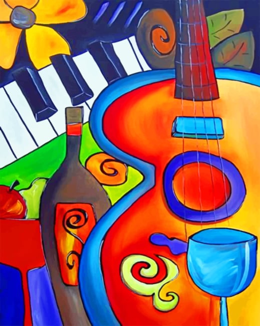 Guitar And Piano Art Paint By Numbers