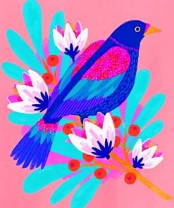Illustration Blue Bird Paint By Numbers