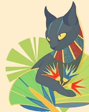 Black Egyptian Cat Paint by numbers