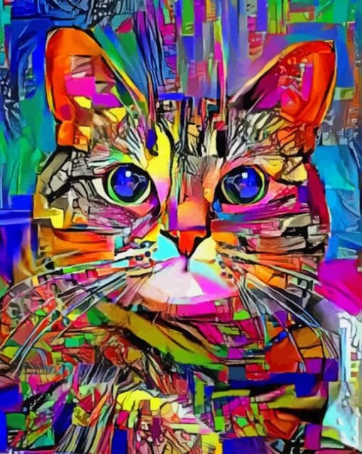 Abstract Cat Paint By Numbers - Numeral Paint Kit