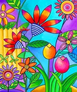 Colorful Flowers Paint By Numbers